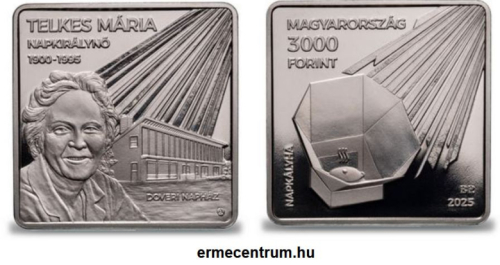 2025. évi Telkes Mária színesfém emlékérme, proof 2025. évi Telkes Mária színesfém emlékérme, proof